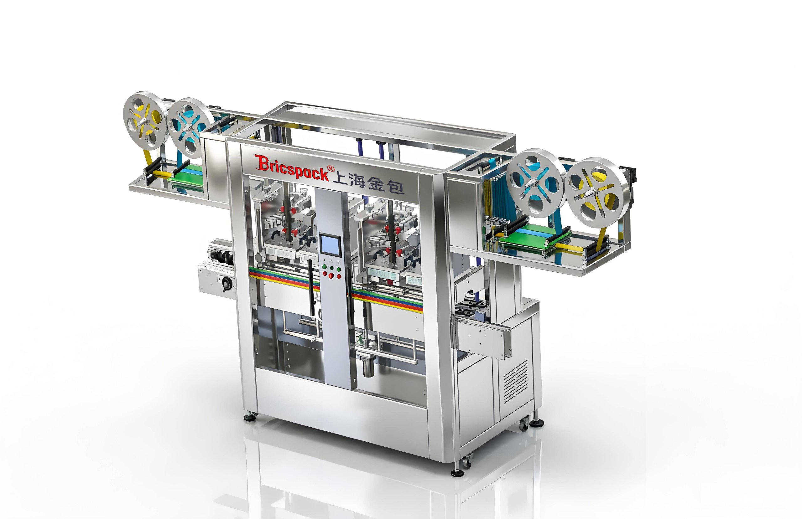 Double-head non-stop roll change labeling machine